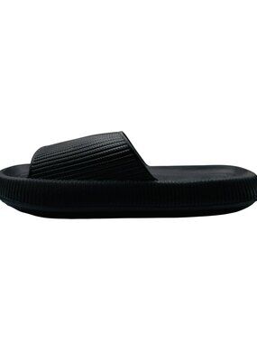 Freestyle Black Rubber Slip-On Slides Sandals